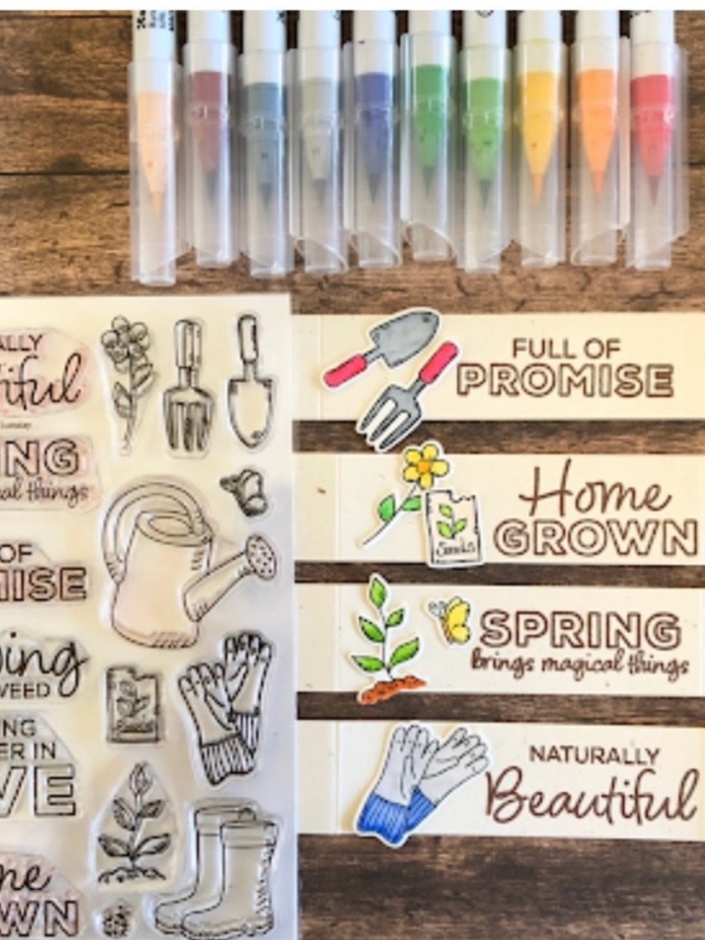 Technique Tuesday Naturally Beautiful Growing Garden Spring Summer Clear Stamps